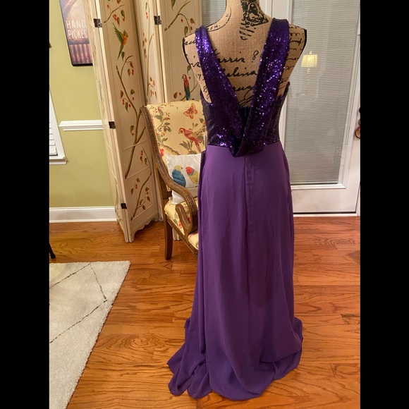 Baby On Line NWT Evening Prom Dress Size Small Deep Purple Floor Length - Picture 6 of 8